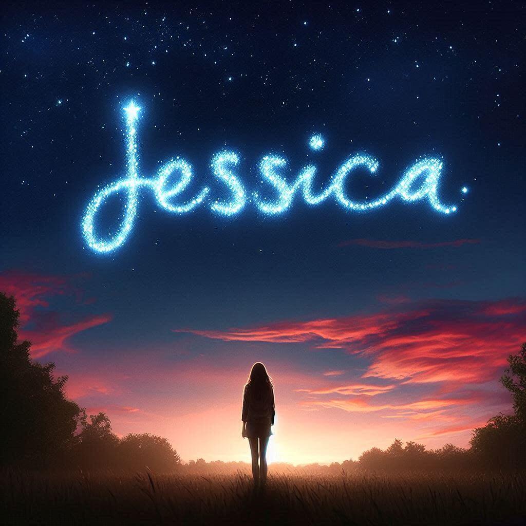 illustration du prenom jessica ecrit dans le ciel