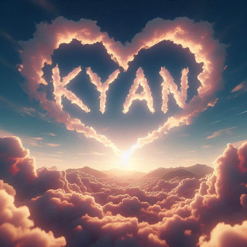Le prenom kyan ecrit dans le ciel
