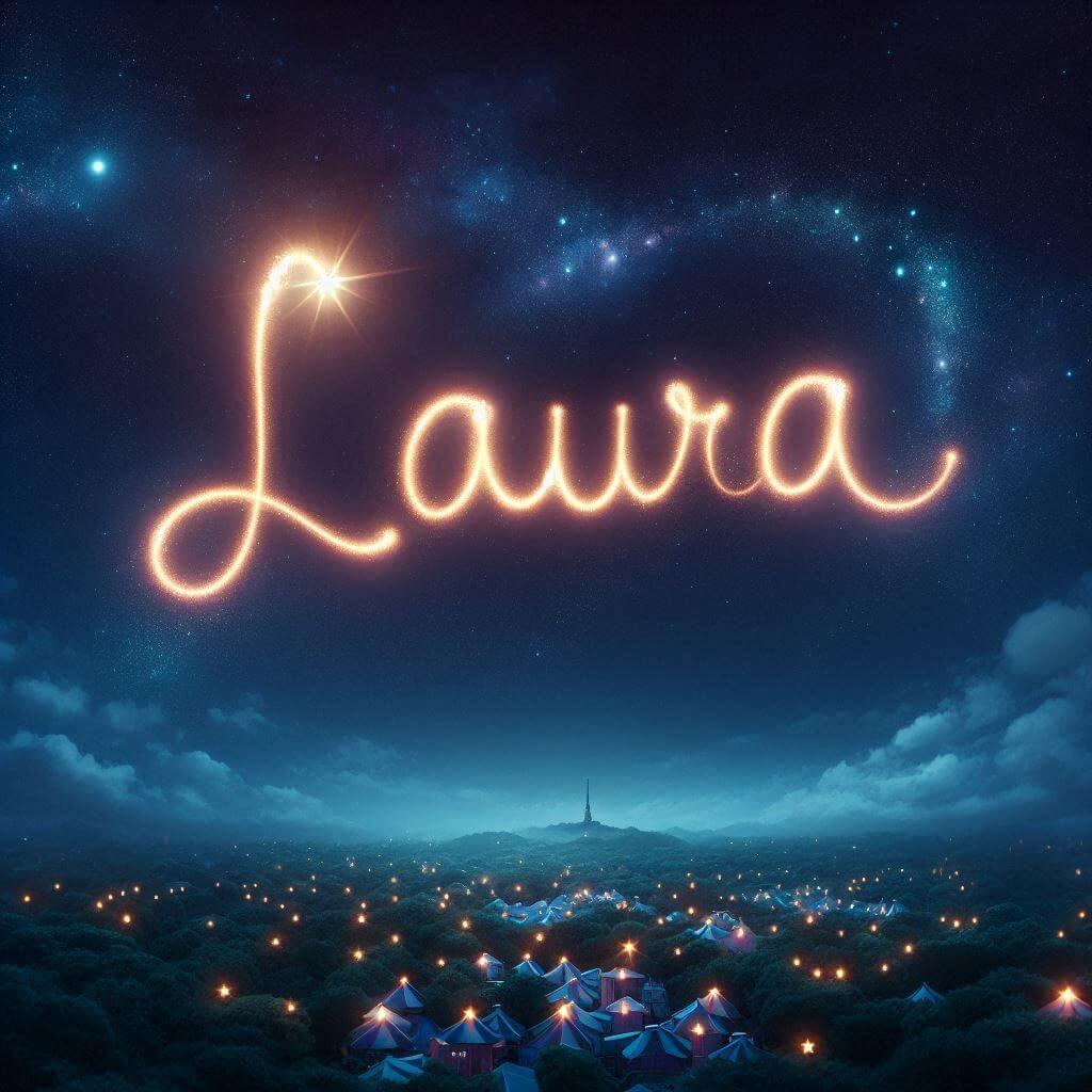 Le prenom laura ecrit dans le ciel