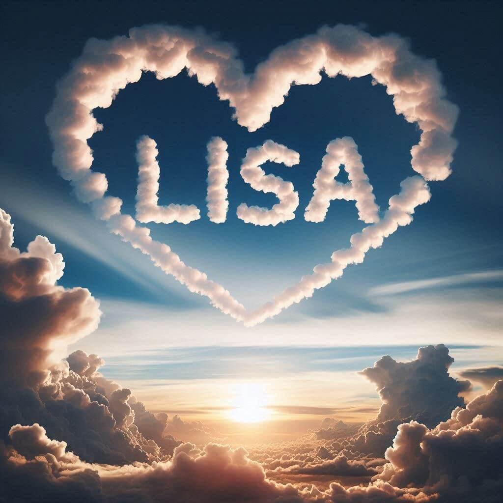 Le prenom lisa ecrit avec les nuages