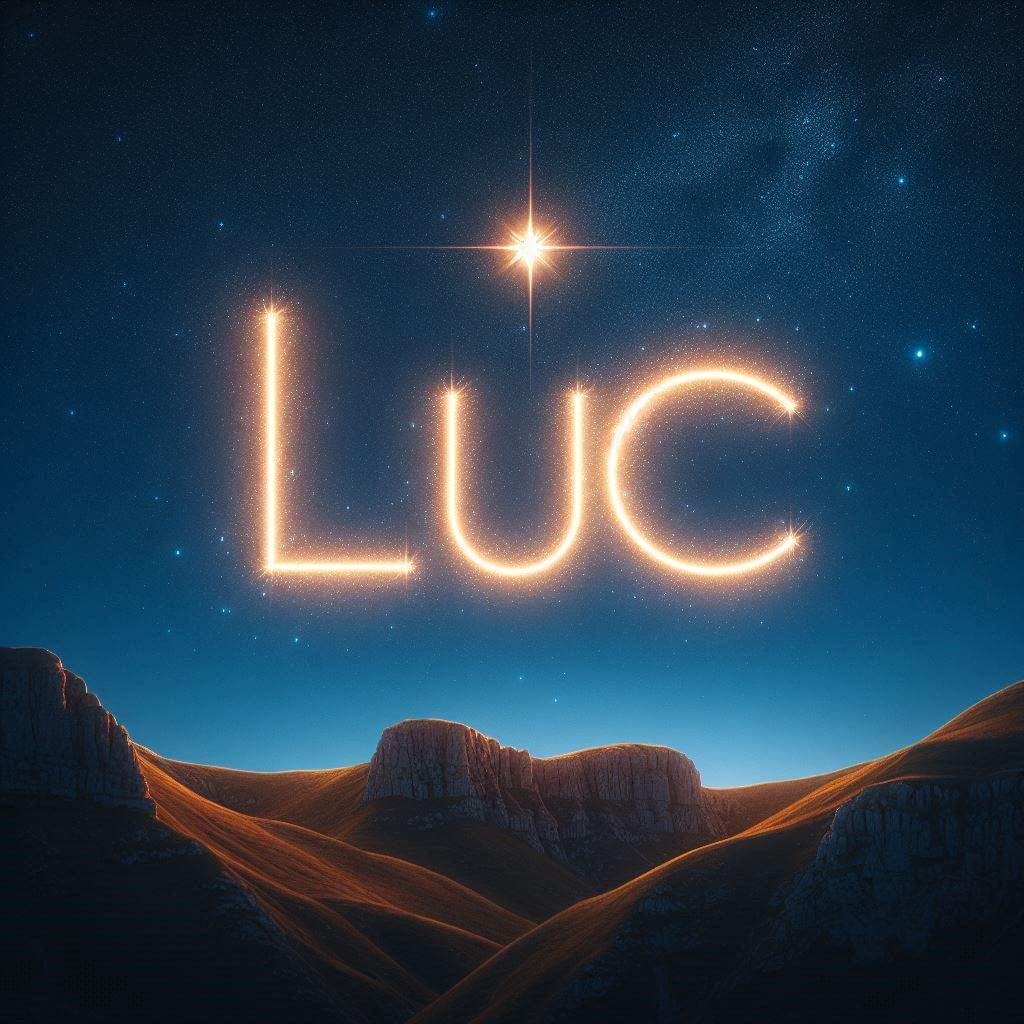 Le prenom luc ecrit dans le ciel avec une petite etoile allumee 2