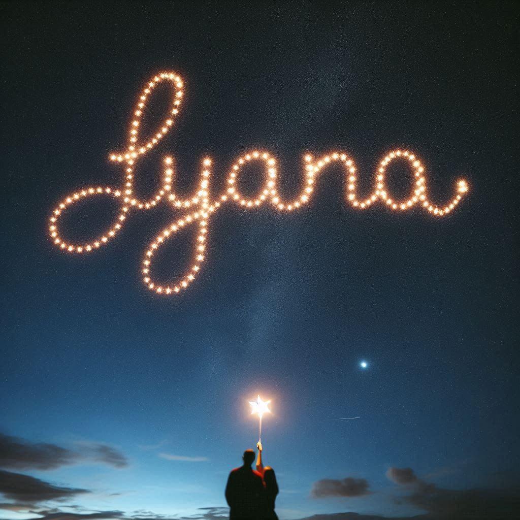 Le prenom lyana ecrit joliment dans le ciel