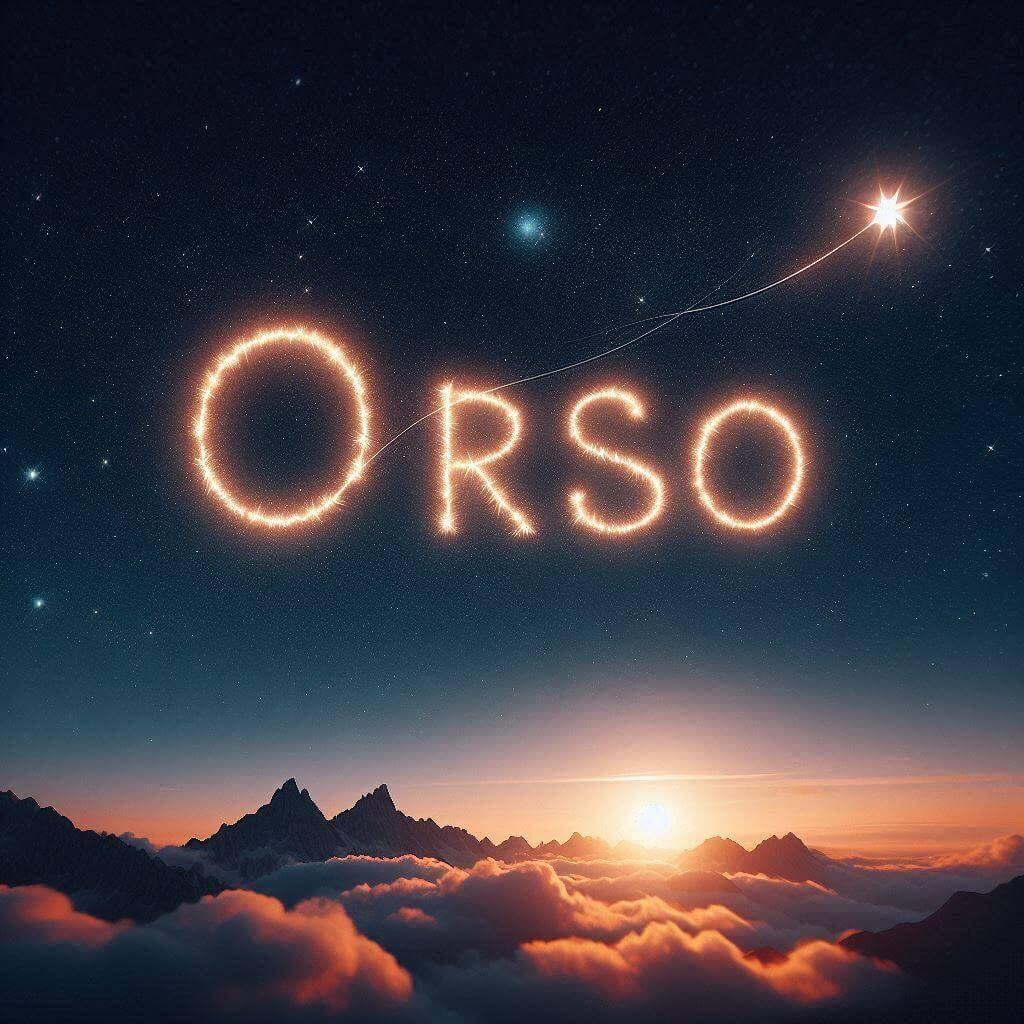 Le prenom orso ecrit dans le ciel avec une petite etoile