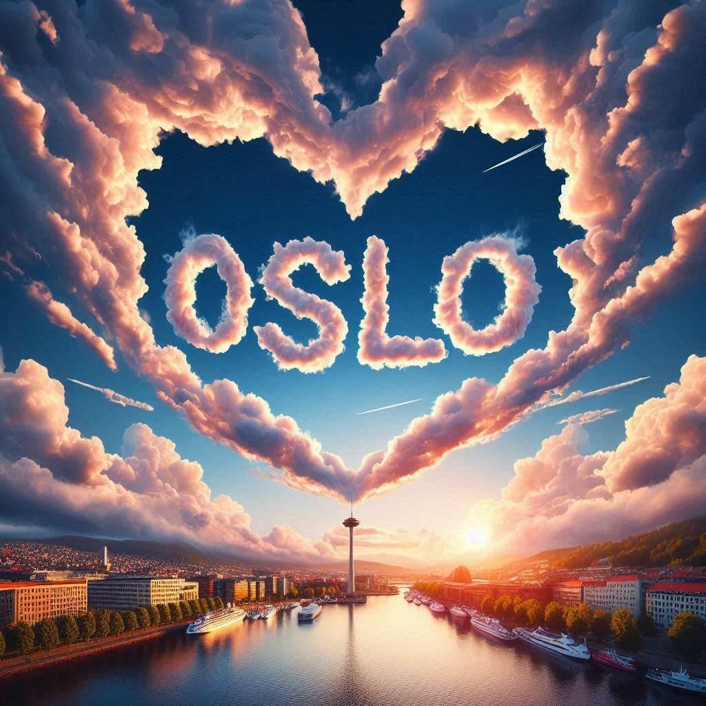 Le prenom oslo ecrit dans le ciel oslo