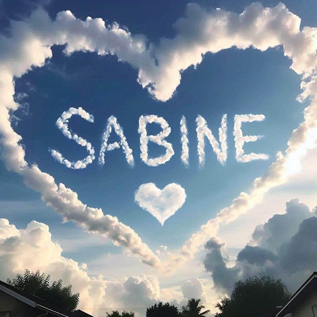 Le prenom sabine ecrit dans le ciel