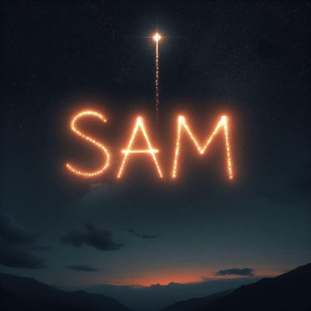 Le prenom sam ecrit dans le ciel