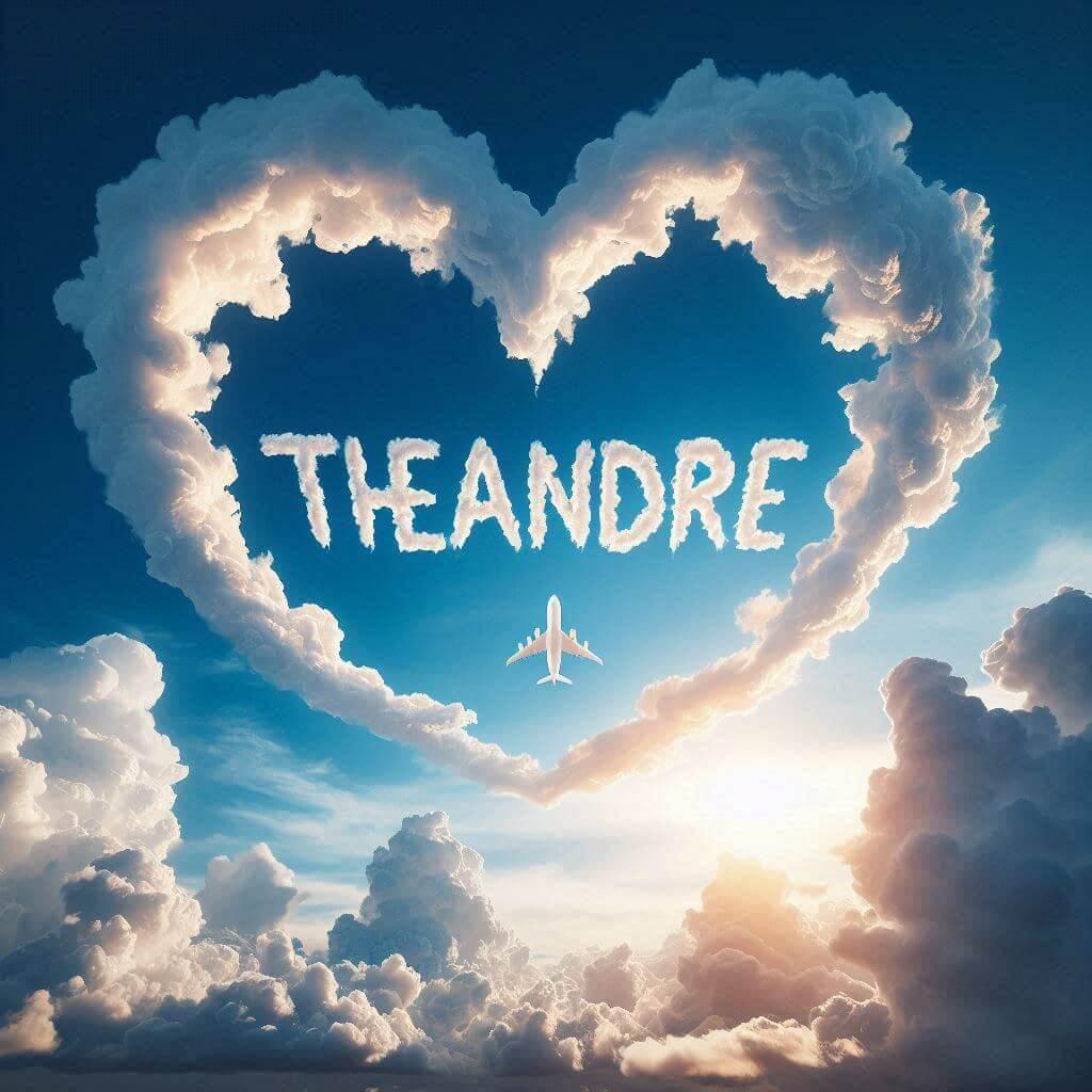 Le prenom theandre ecrit dans le ciel