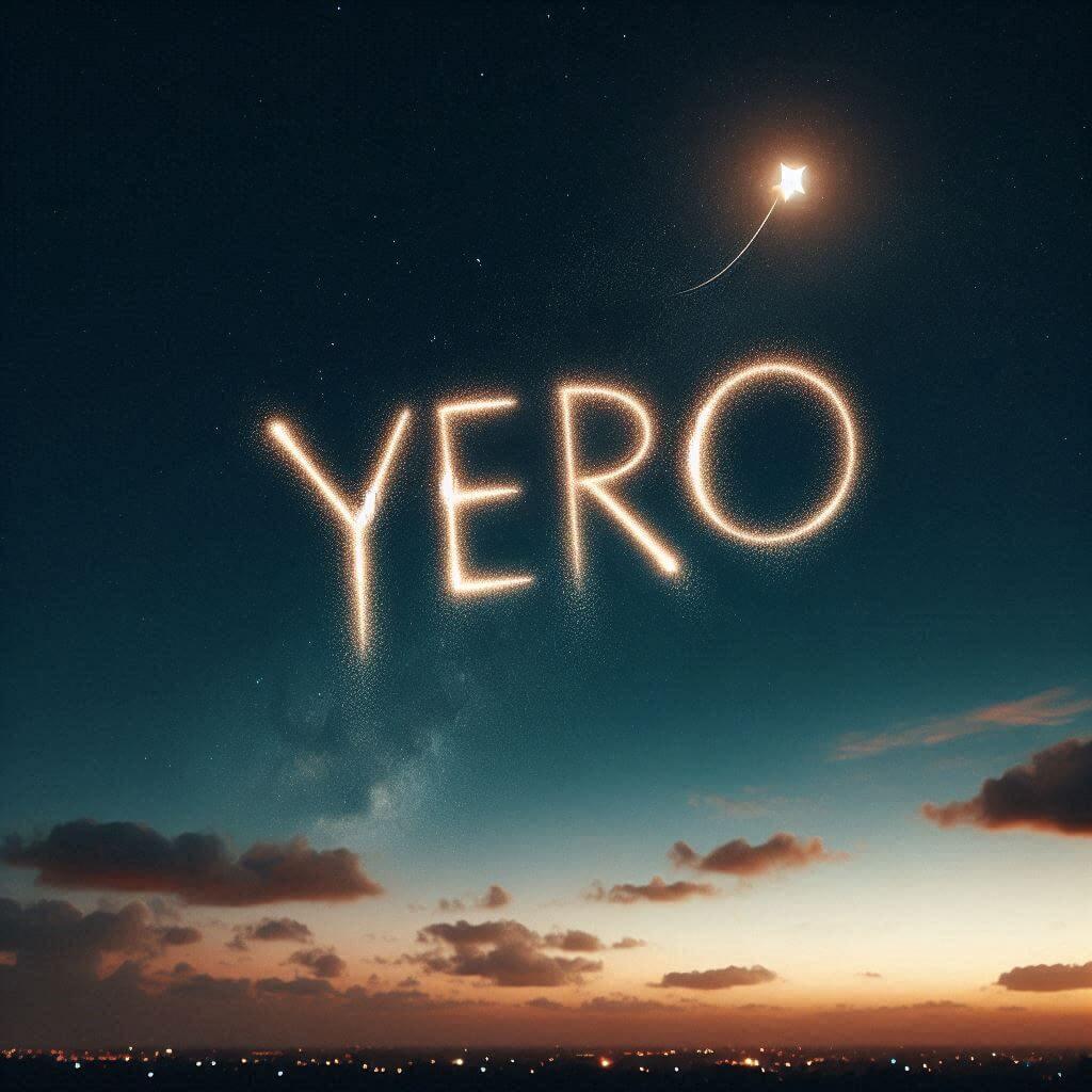 Le prenom yero ecrit dans le ciel avec une petite etoile allumee 1