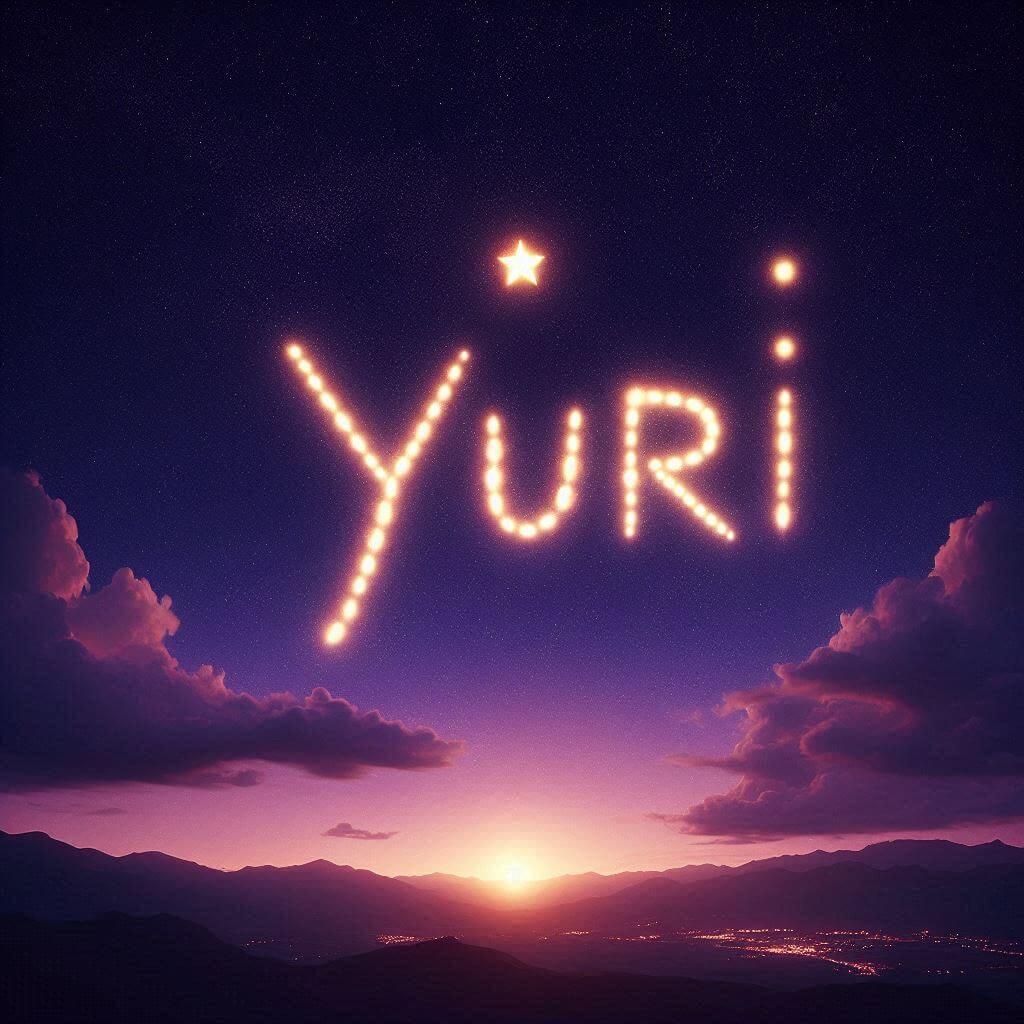 Le prenom yuri ecrit dans le ciel