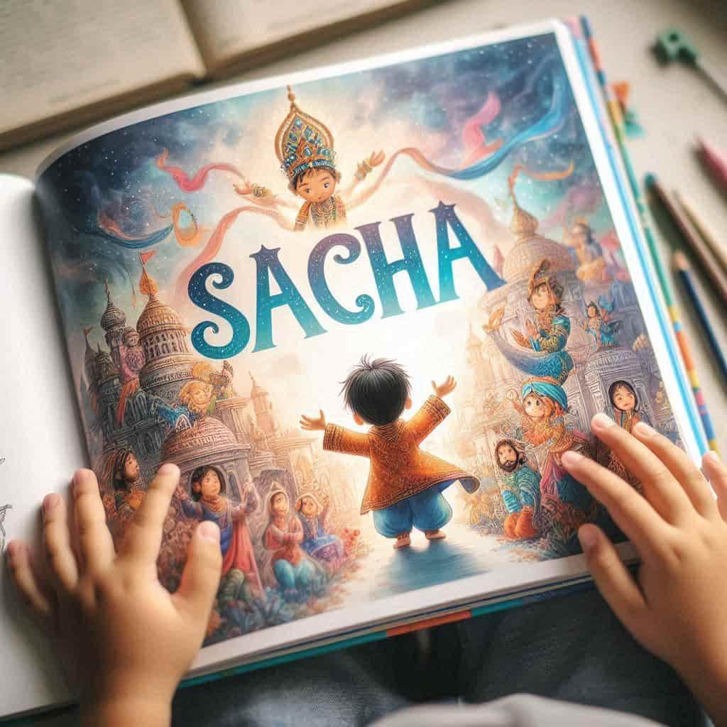 Livre personnalise avec le prenom sacha