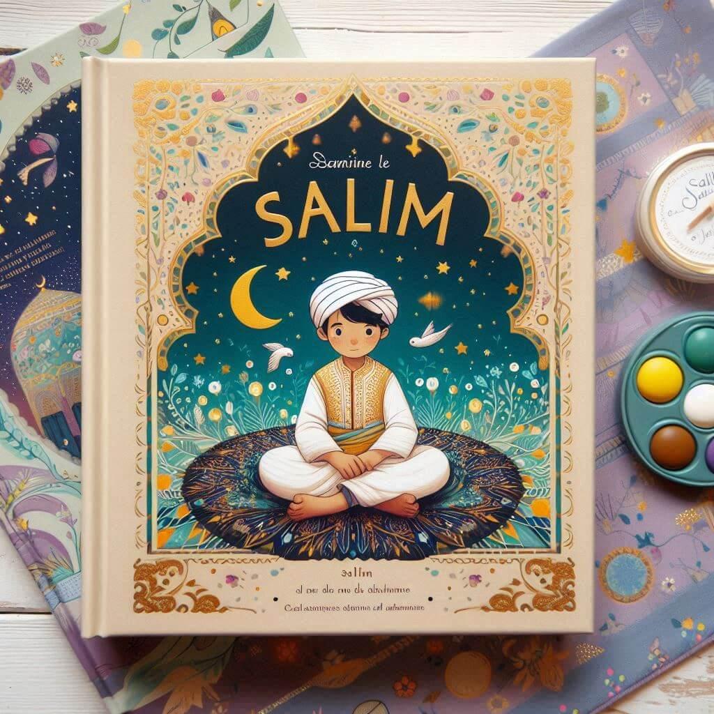 Livre pour enfant avec le prenom salim sur la couverture