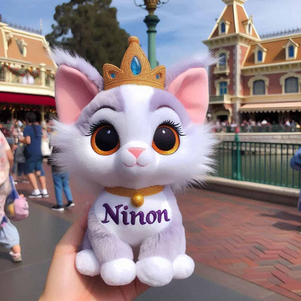 Peluche chaton personnalisee avec le prenom ninon inspiree de disney