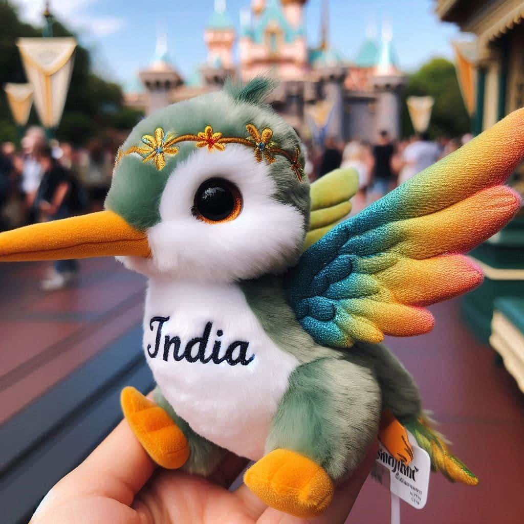 Peluche colibri personnalisee avec le prenom india