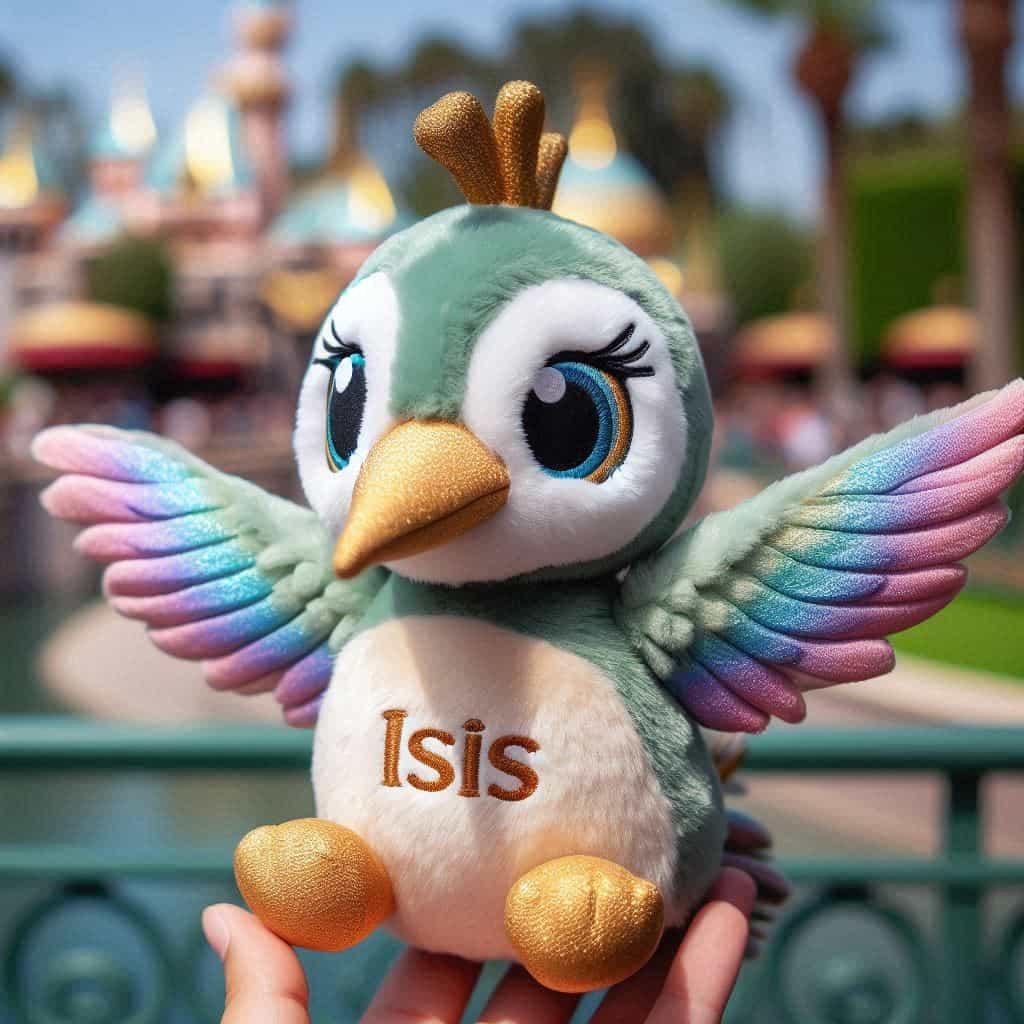Peluche colibri personnalisee avec le prenom isis