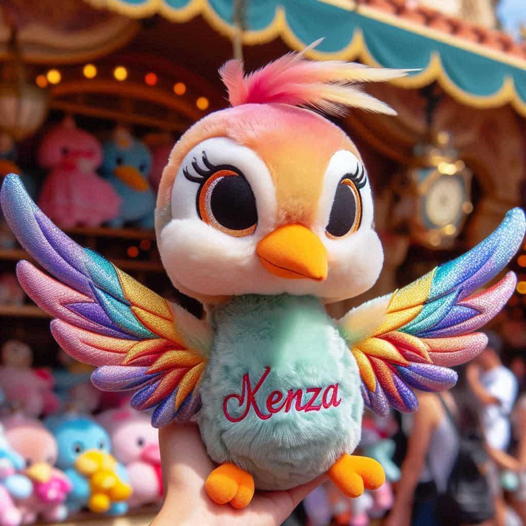 Peluche colibri personnalisee avec le prenom kenza
