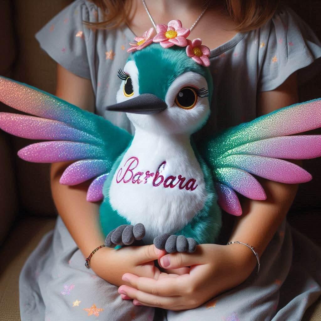 Peluche colibri prenom barbara