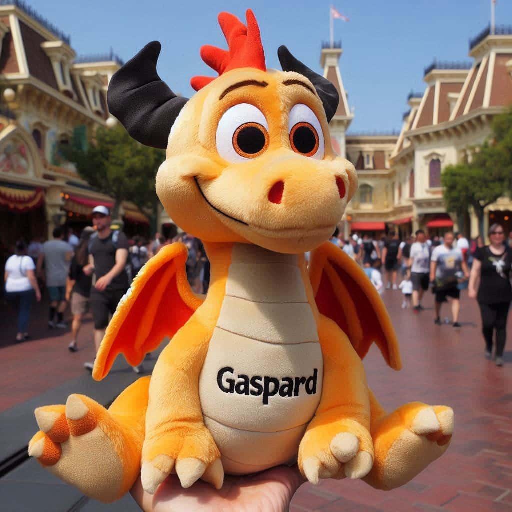 Peluche dragon personnalisee avec le prenom gaspard