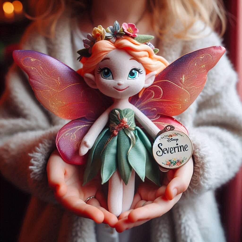 Peluche fee personnalisee avec le prenom severine