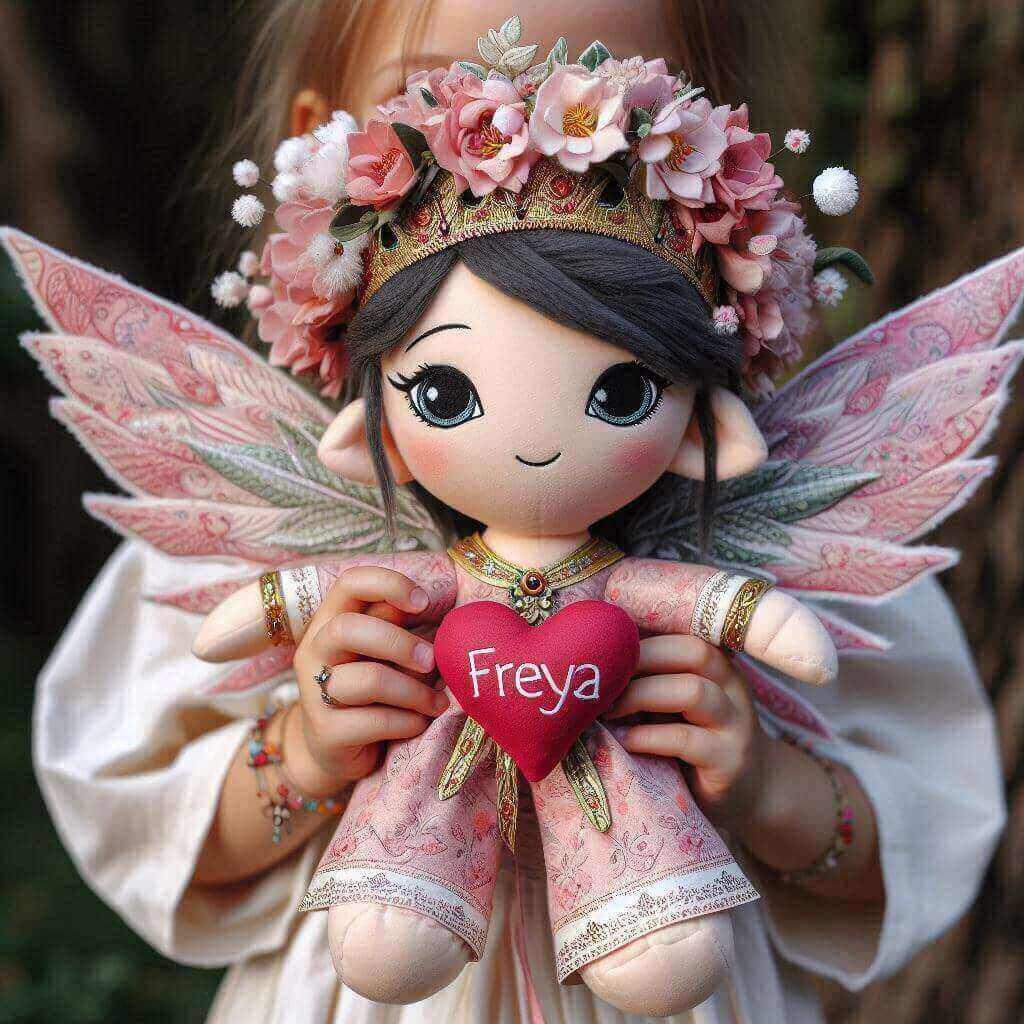 Peluche fee princesse prenom freya