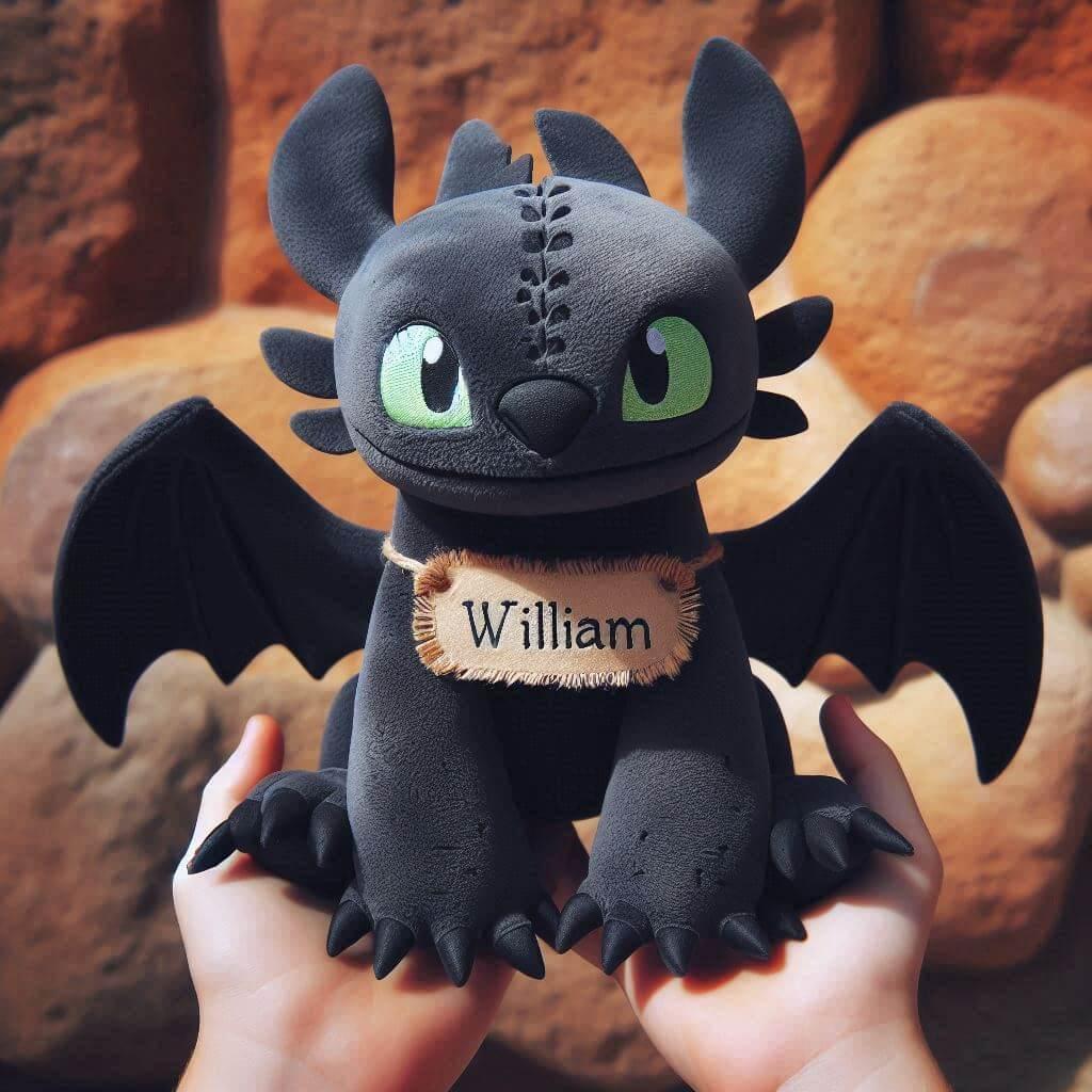 Peluche krokmou avec le prenom william