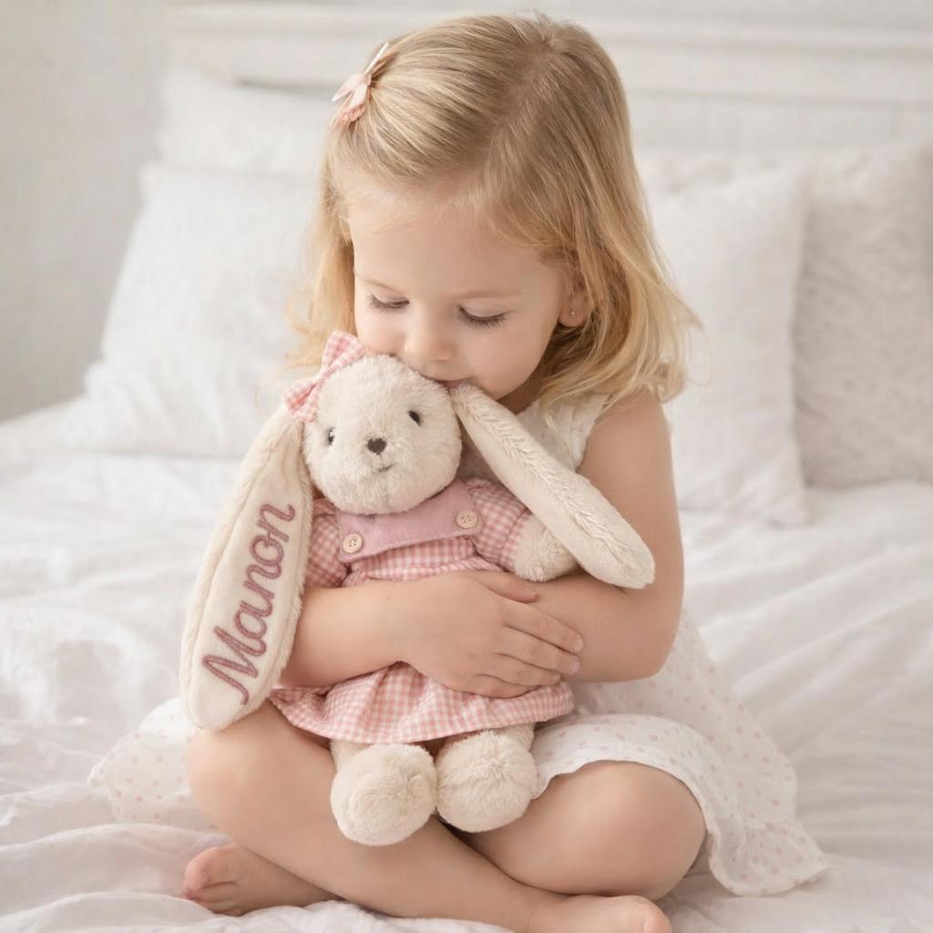Peluche lapin brodée au prénom Manon