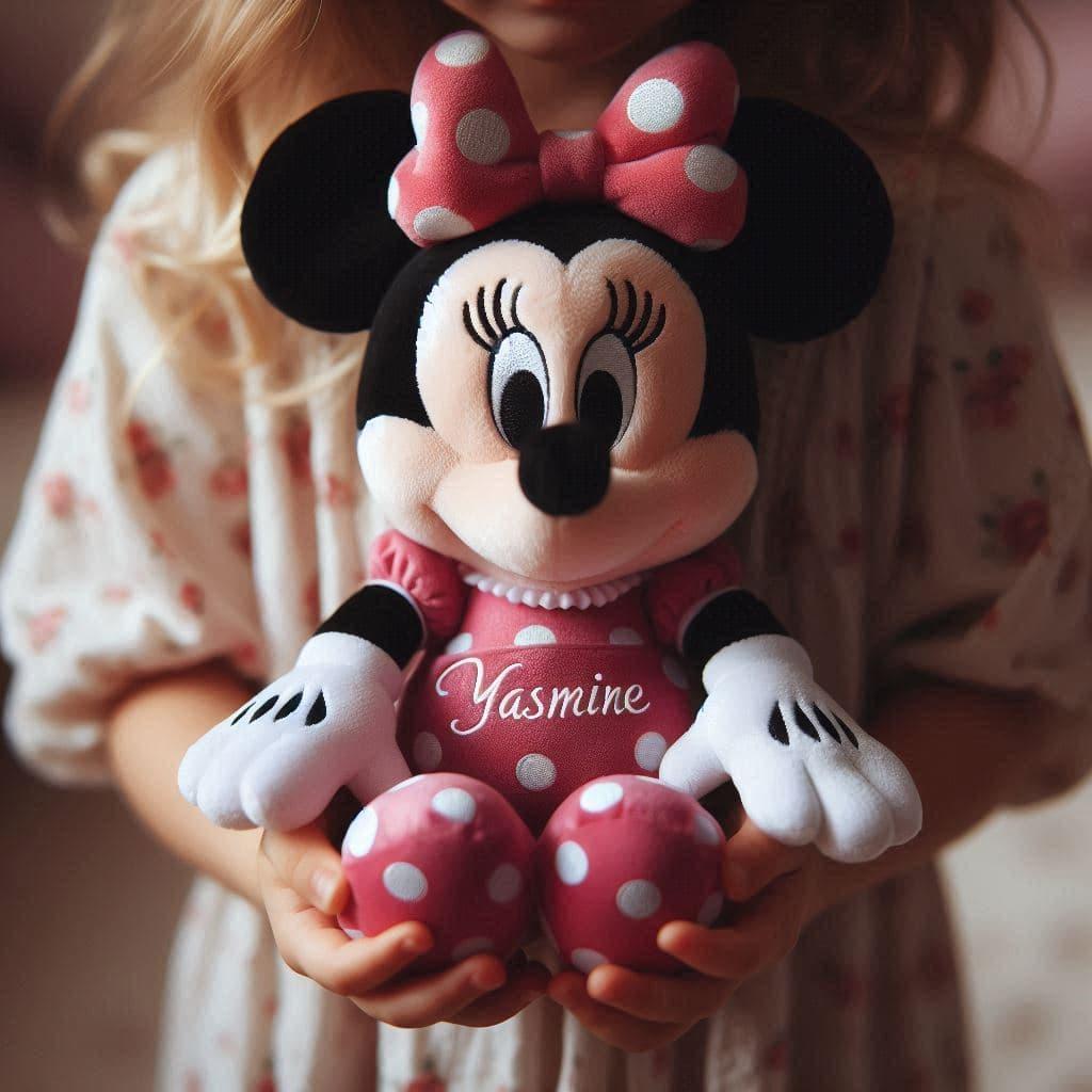 Peluche minnie personnalisee avec le prenom yasmine