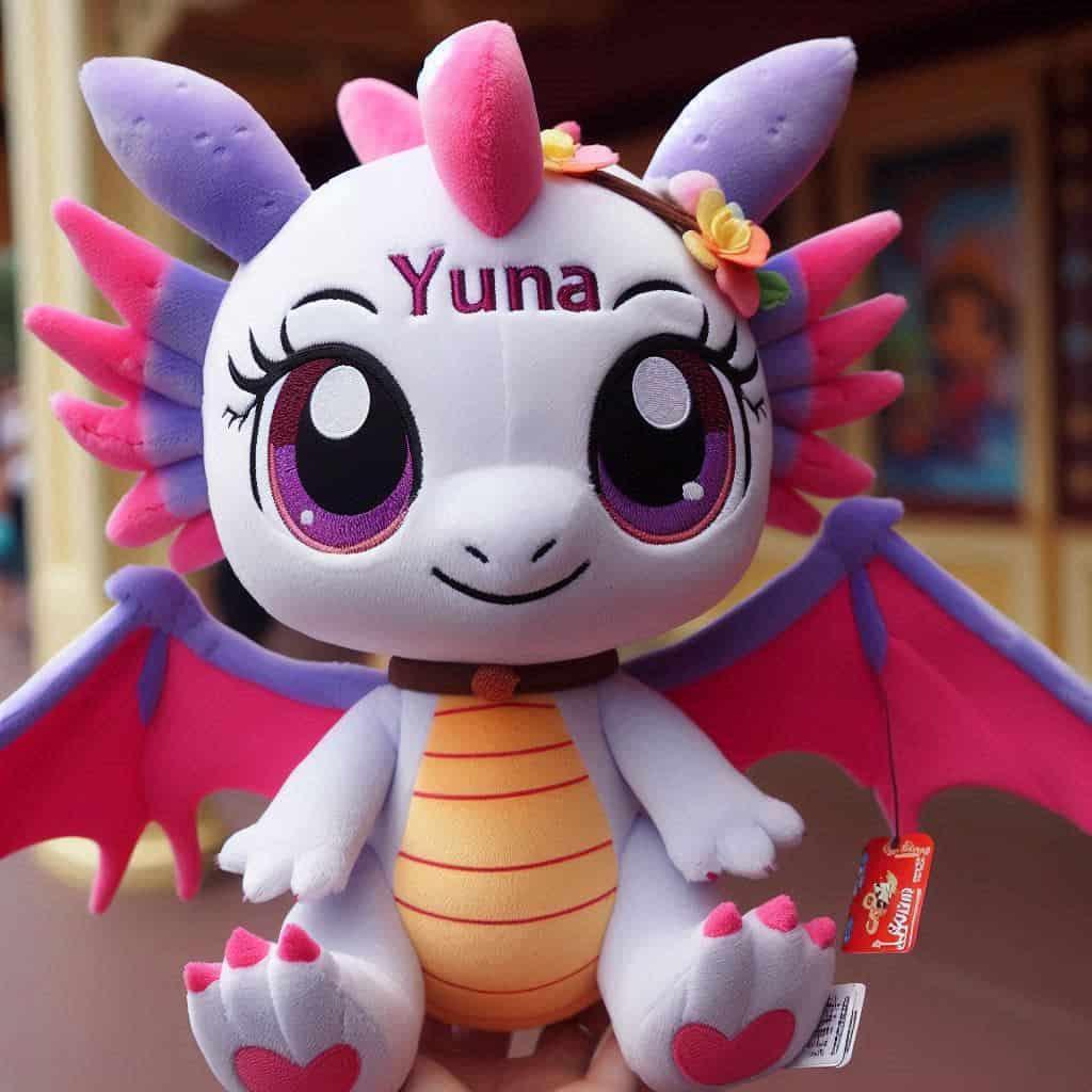 Peluche personnalisee avec le prenom yuna theme dragon