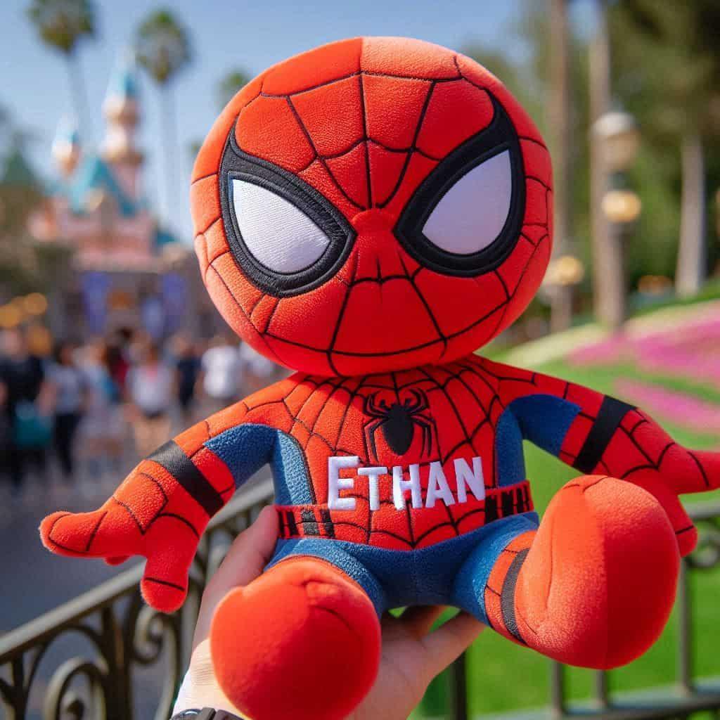 Peluche spiderman avec le prenom ethan