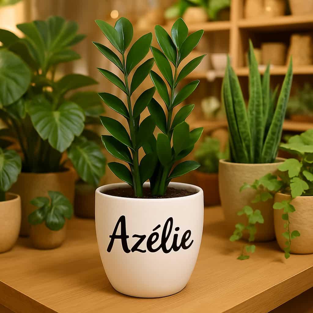 Pot de fleur personnalise avec le prenom azelie