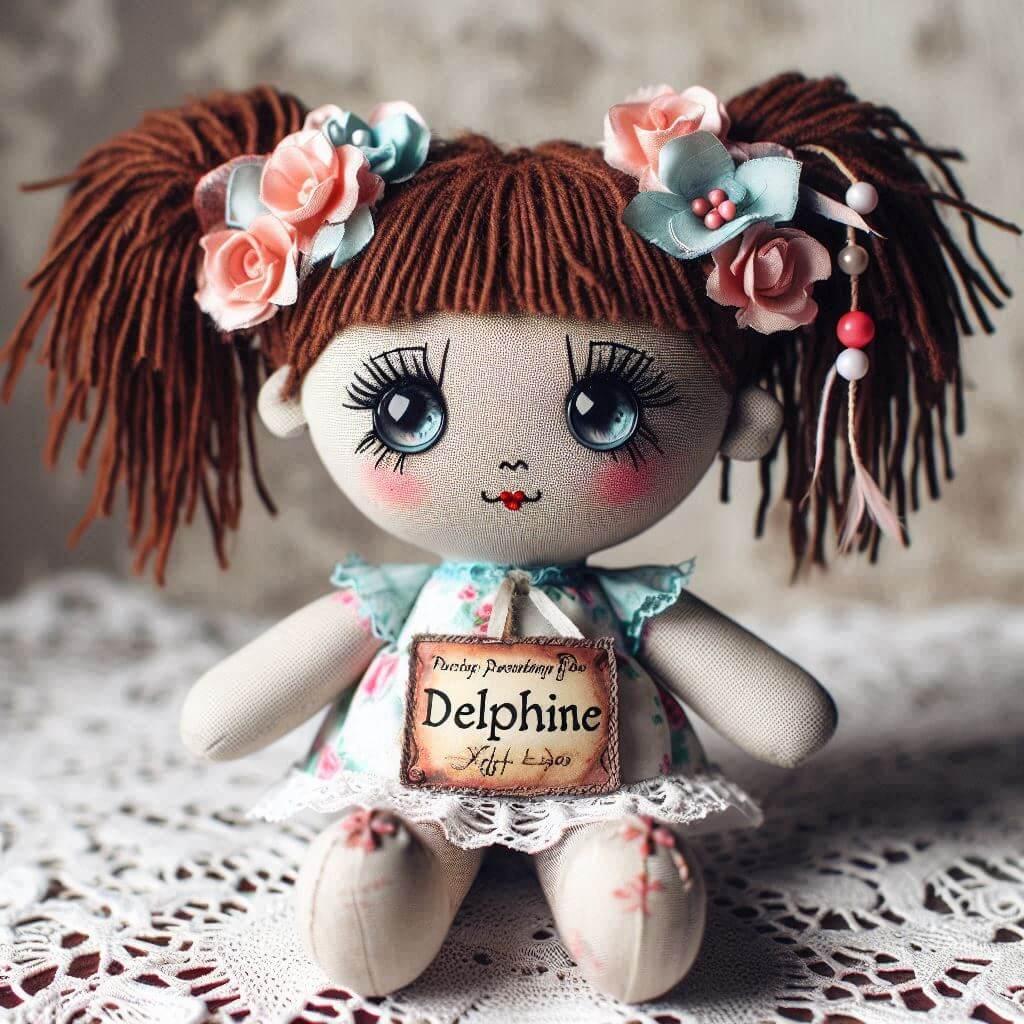 Poupee gothique avec le prenom delphine