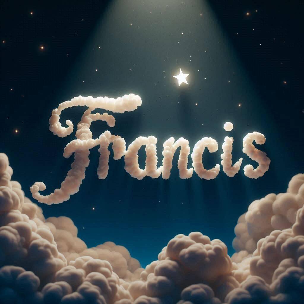 Prenom francis ecrit dans les nuages avec une petite etoile