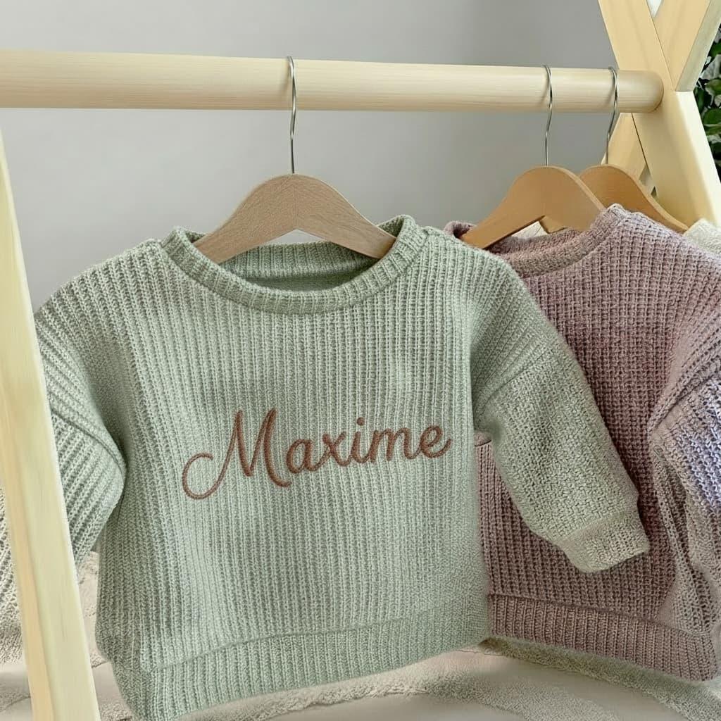 Pull enfant brodé prénom Maxime