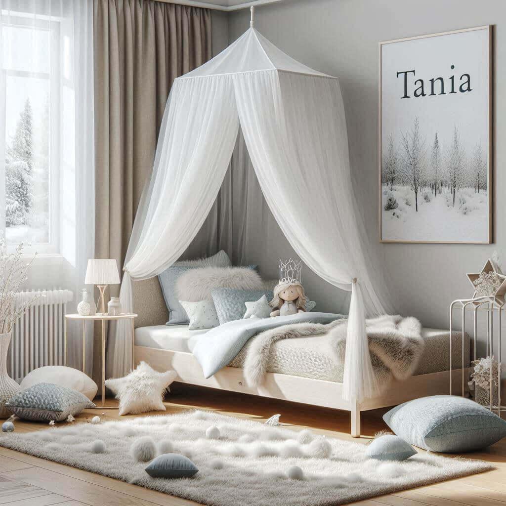 jolie decoration de chambre petite fille personnalisée avec le prénom tania