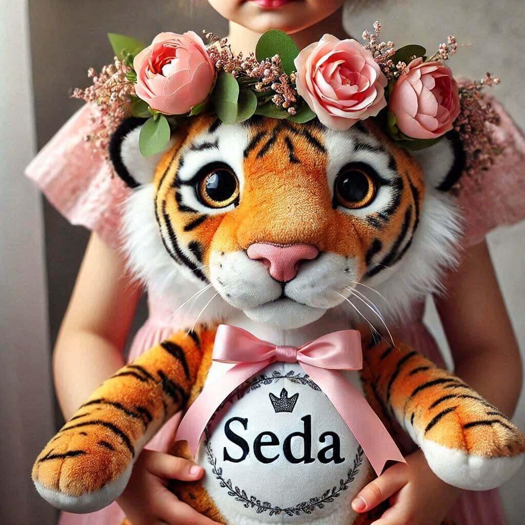 peluche tigre personnalisée avec le prenom seda