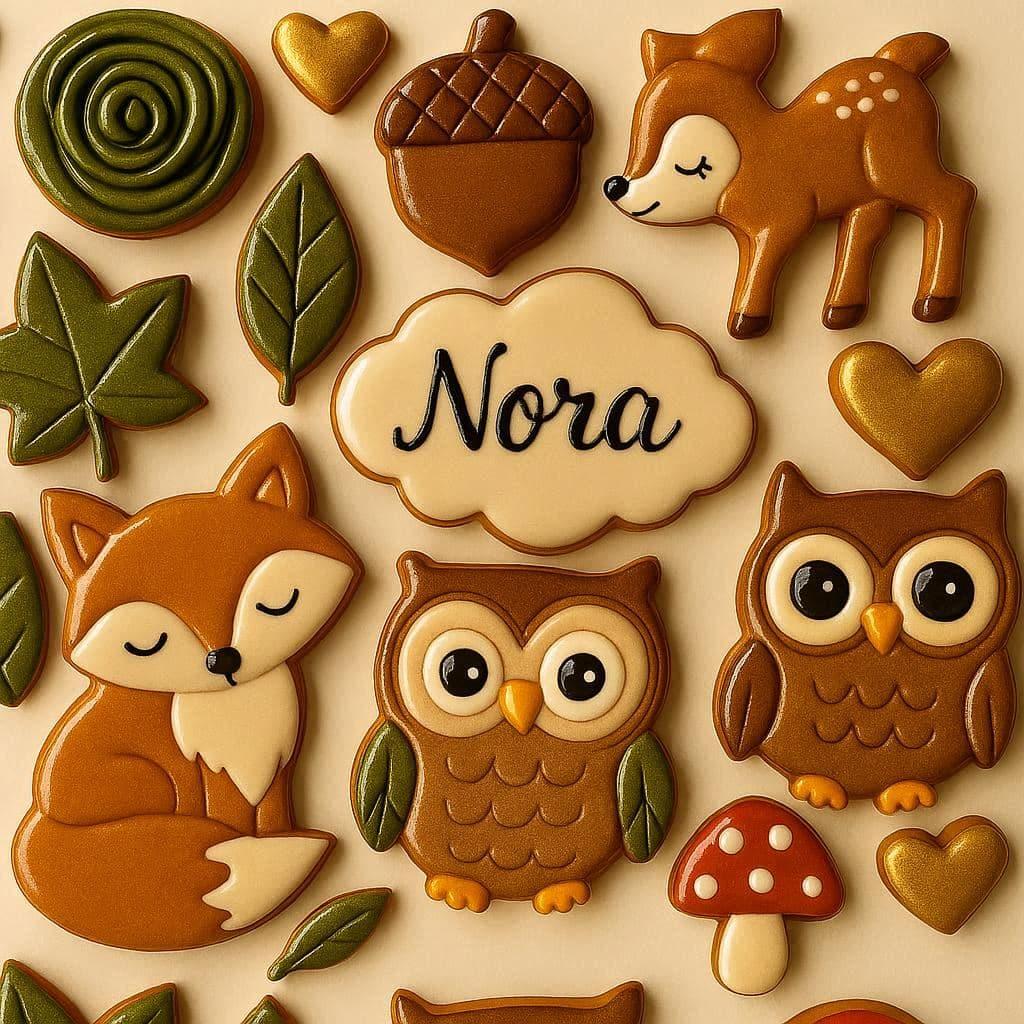 Sables personnalises avec le prenom nora theme animaux de la foret