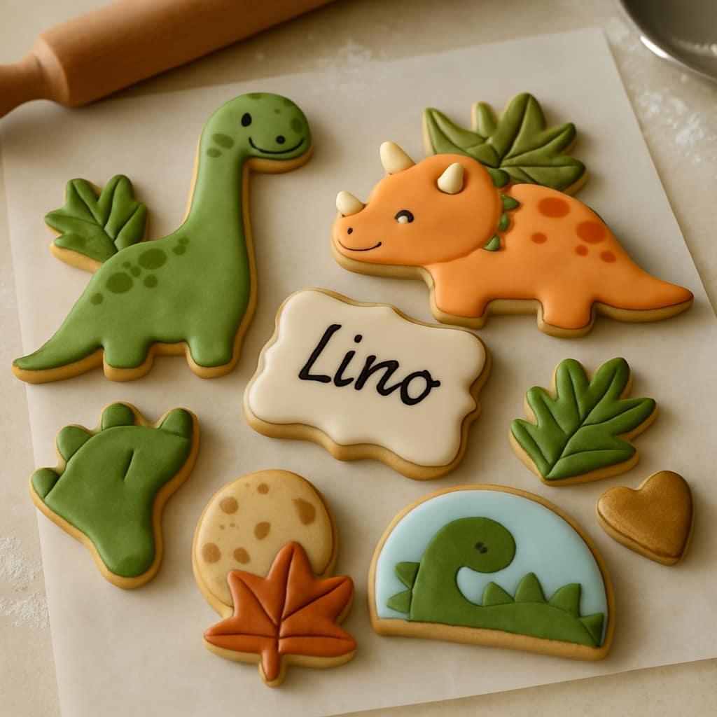 Sables personnalises theme dinosaure personnalise avec le prenom lino