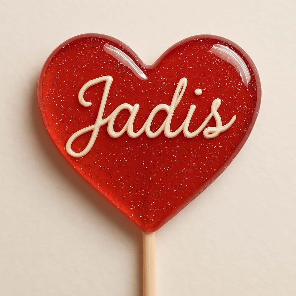 Sucette personnalisee avec le prenom jadis gourmandise en forme de coeur