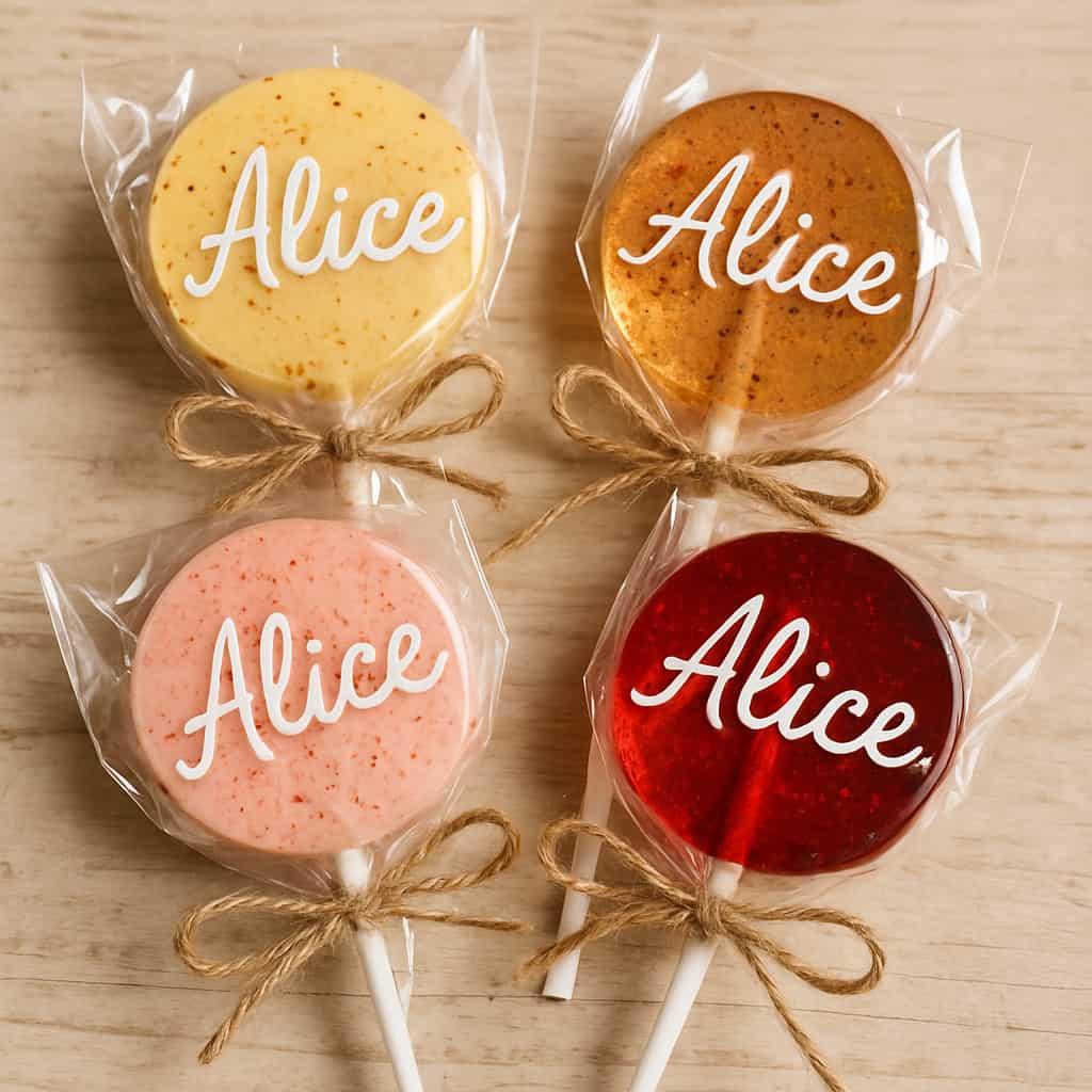 Sucettes personnalisees a manger avec le prenom alice
