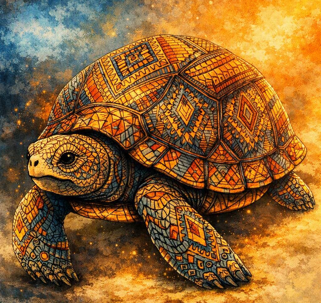 Symbolique de la tortue dessin tortue abstrait