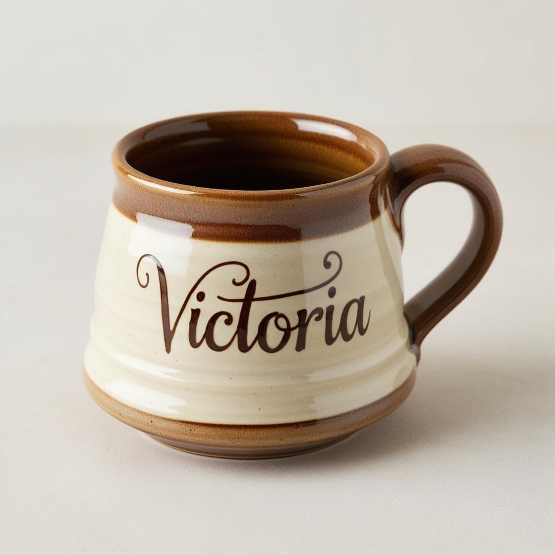Tasse en porcelaine avec le prenom victoria