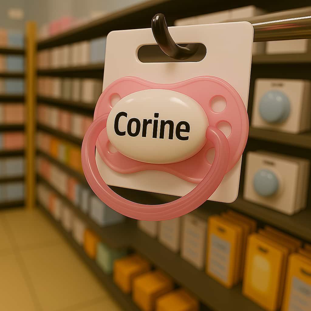 Tetine personnalisee avec le prenom corine