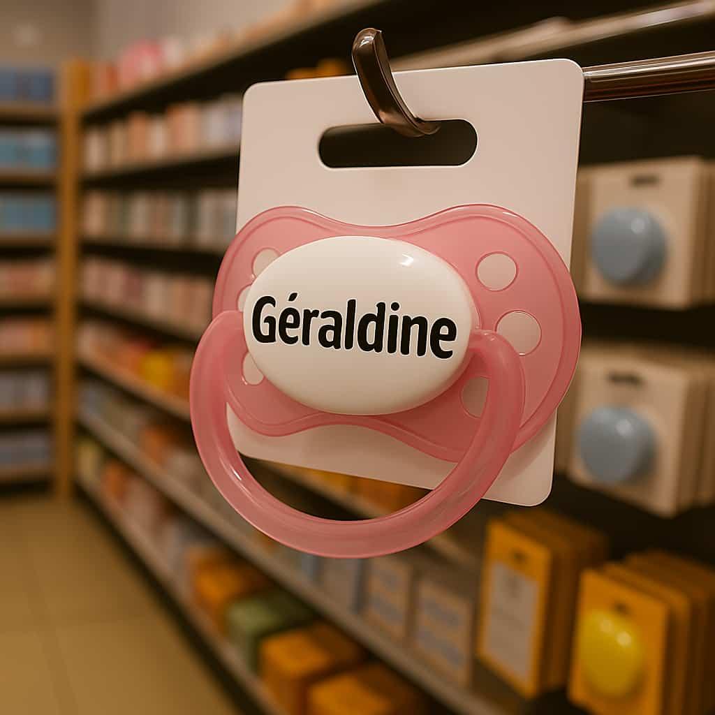 Tetine personnalisee avec le prenom geraldine