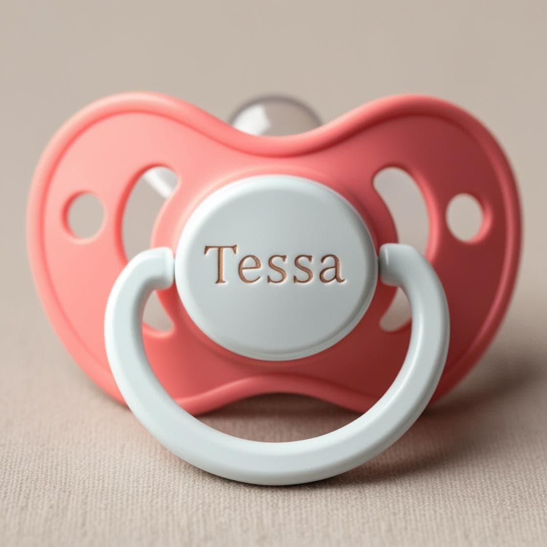 Tetine personnalisee pour bebe avec le prenom tessa