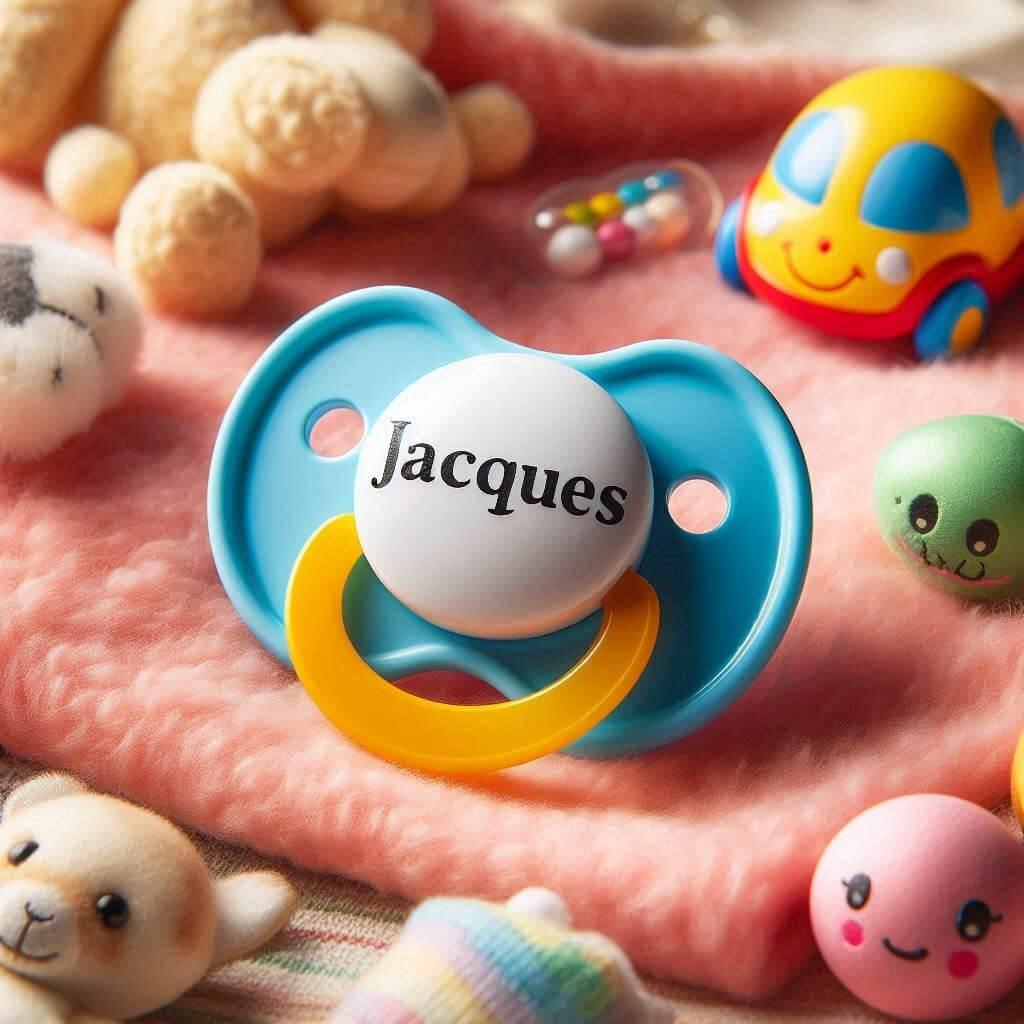 Tetine pour bebe avec le prenom jacques