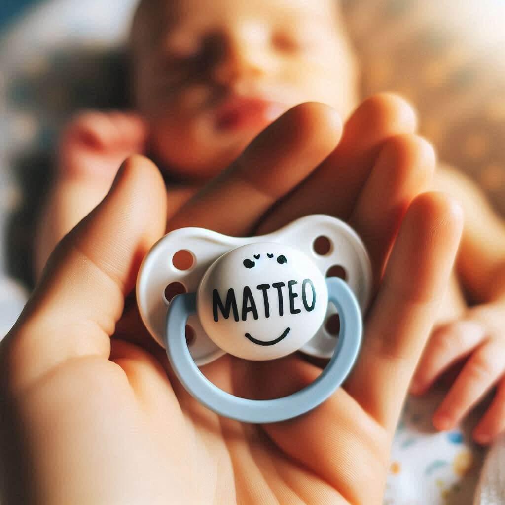 Tetine pour bebe personnalisee avec le prenom matteo
