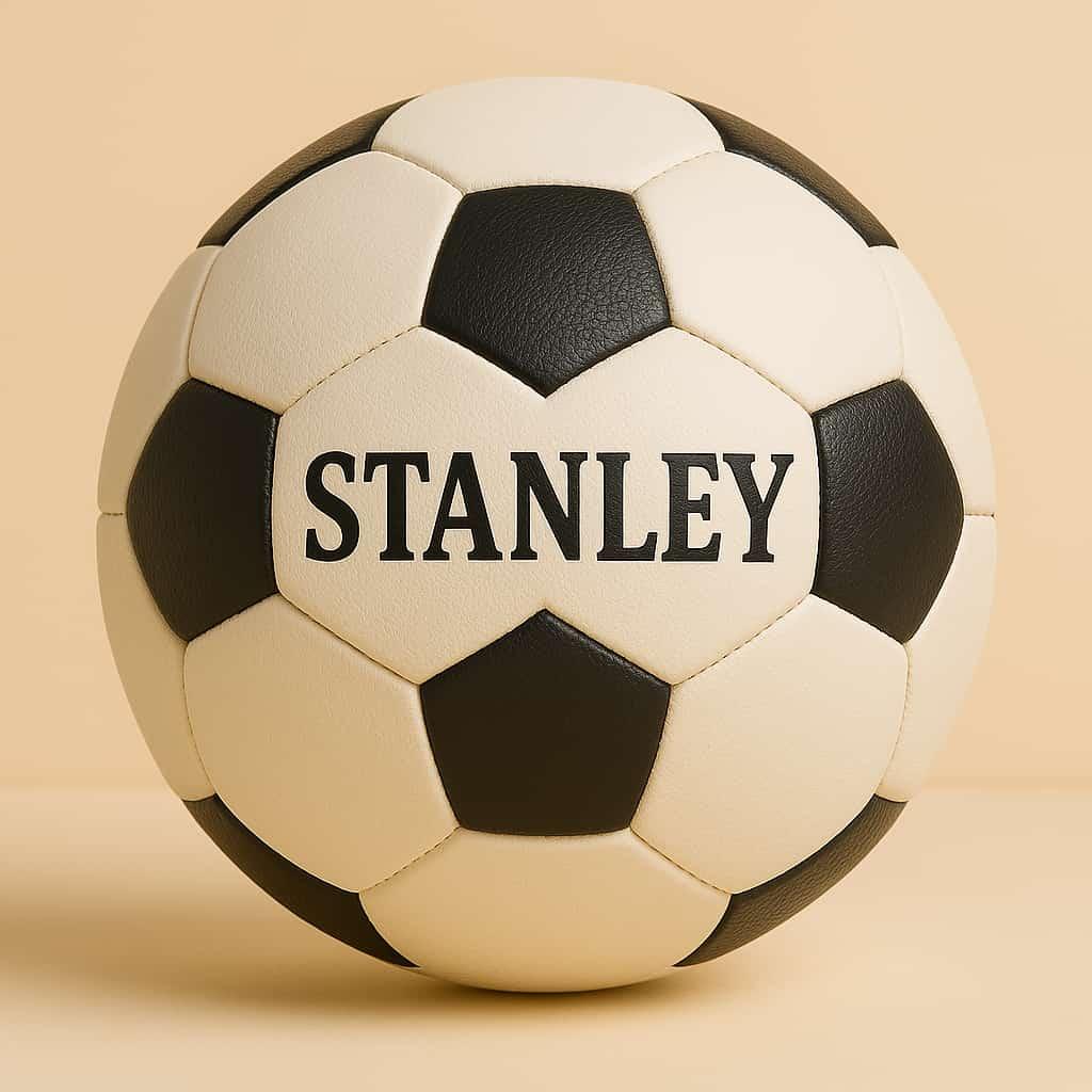 Un ballon de foot personnalise avec le prenom stanley