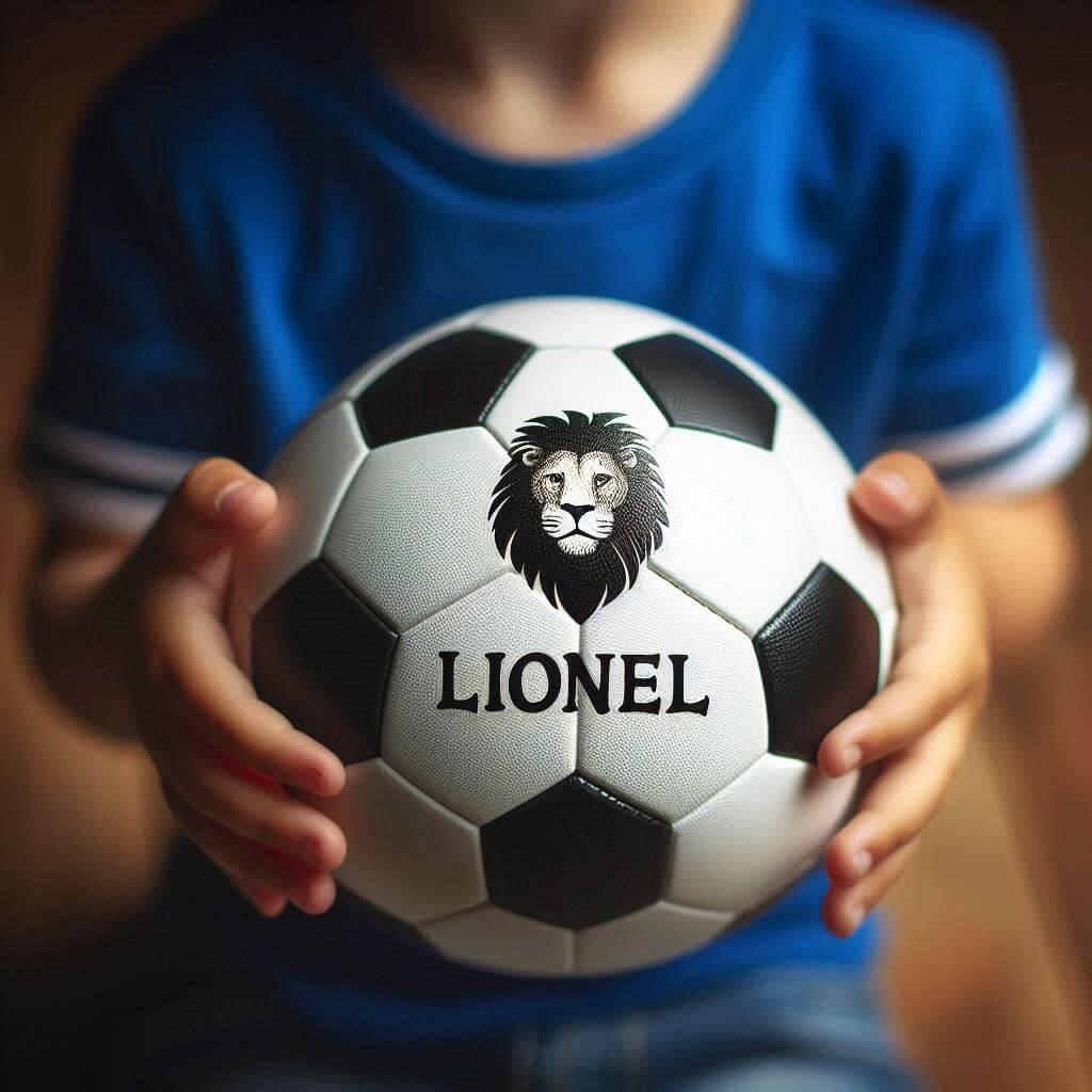 Un ballon de football avec le prenom lionel