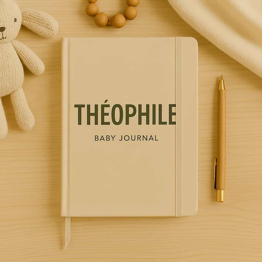 Un carnet de bebe personnalise avec le prenom theophile