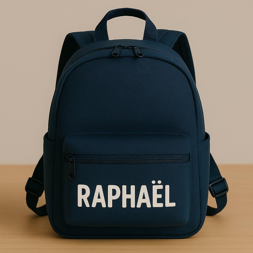 Un cartable d enfant personnalise avec le prenom raphael