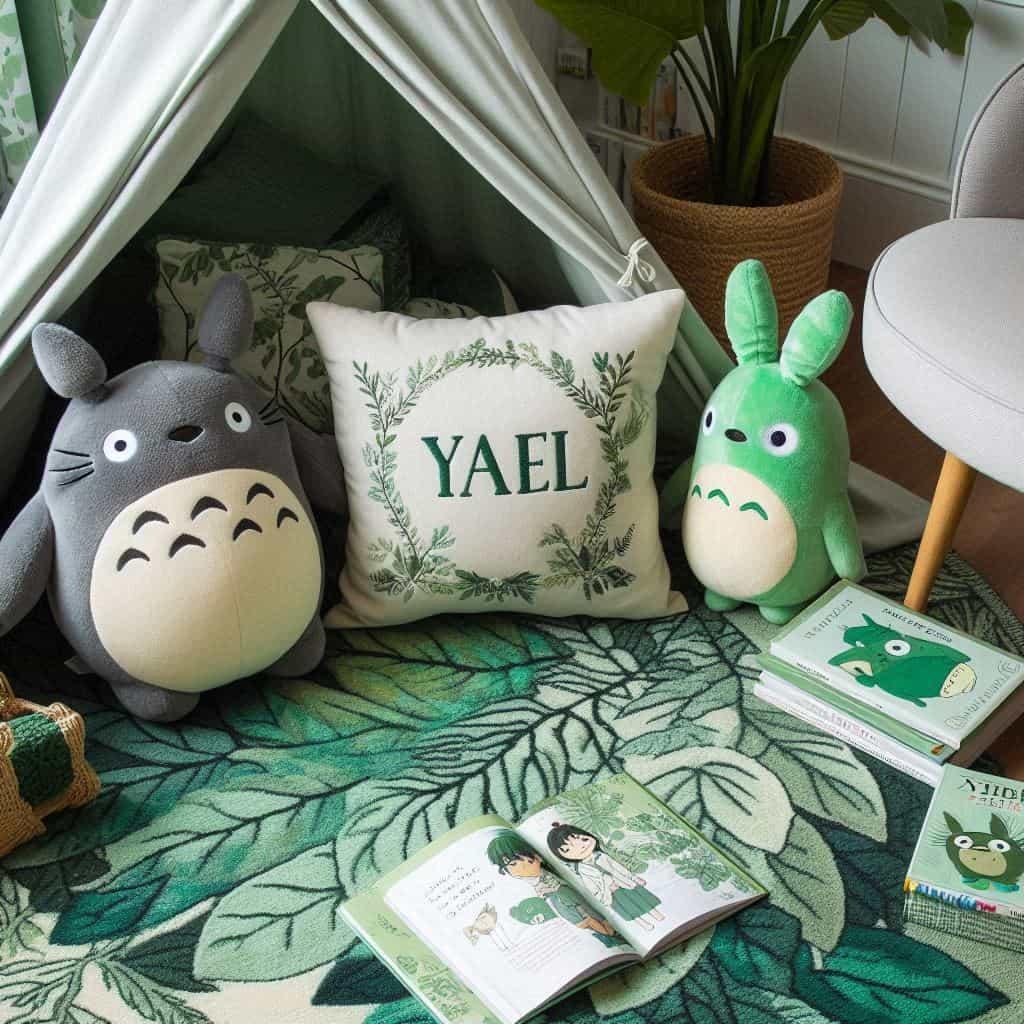 Un coin lecture inspire de mon voisin totoro personnalise avec le prenom yael